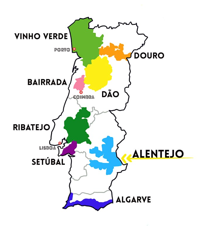 ポルトガルワイン 地図 アレンテージョ