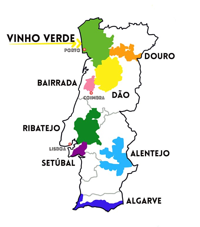 ポルトガル　ワイン　地図　ヴィーニョヴェルデ